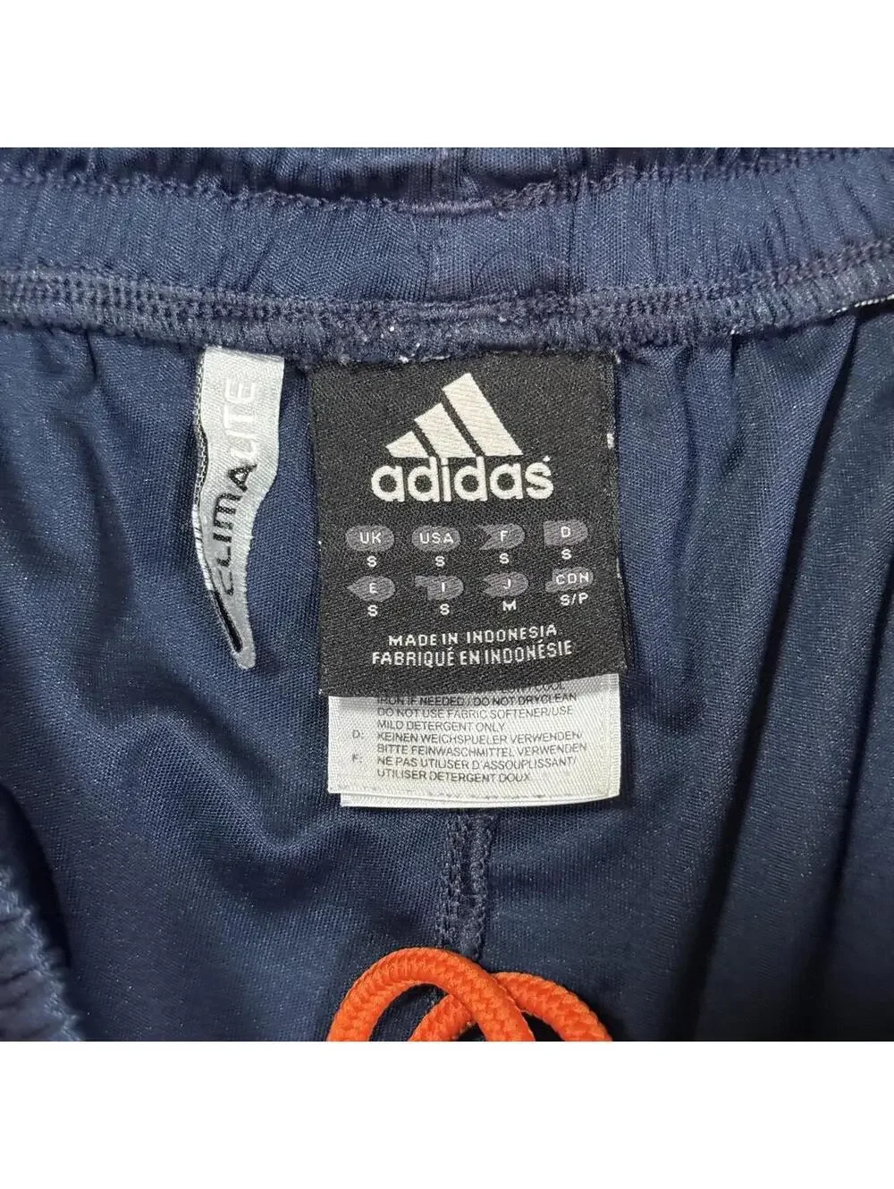 Adidas ClimaLite Basketball Shorts Navy Orange White Size Small